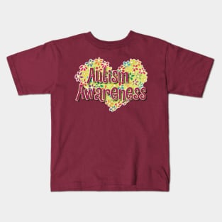 Autism Awareness Heart Kids T-Shirt